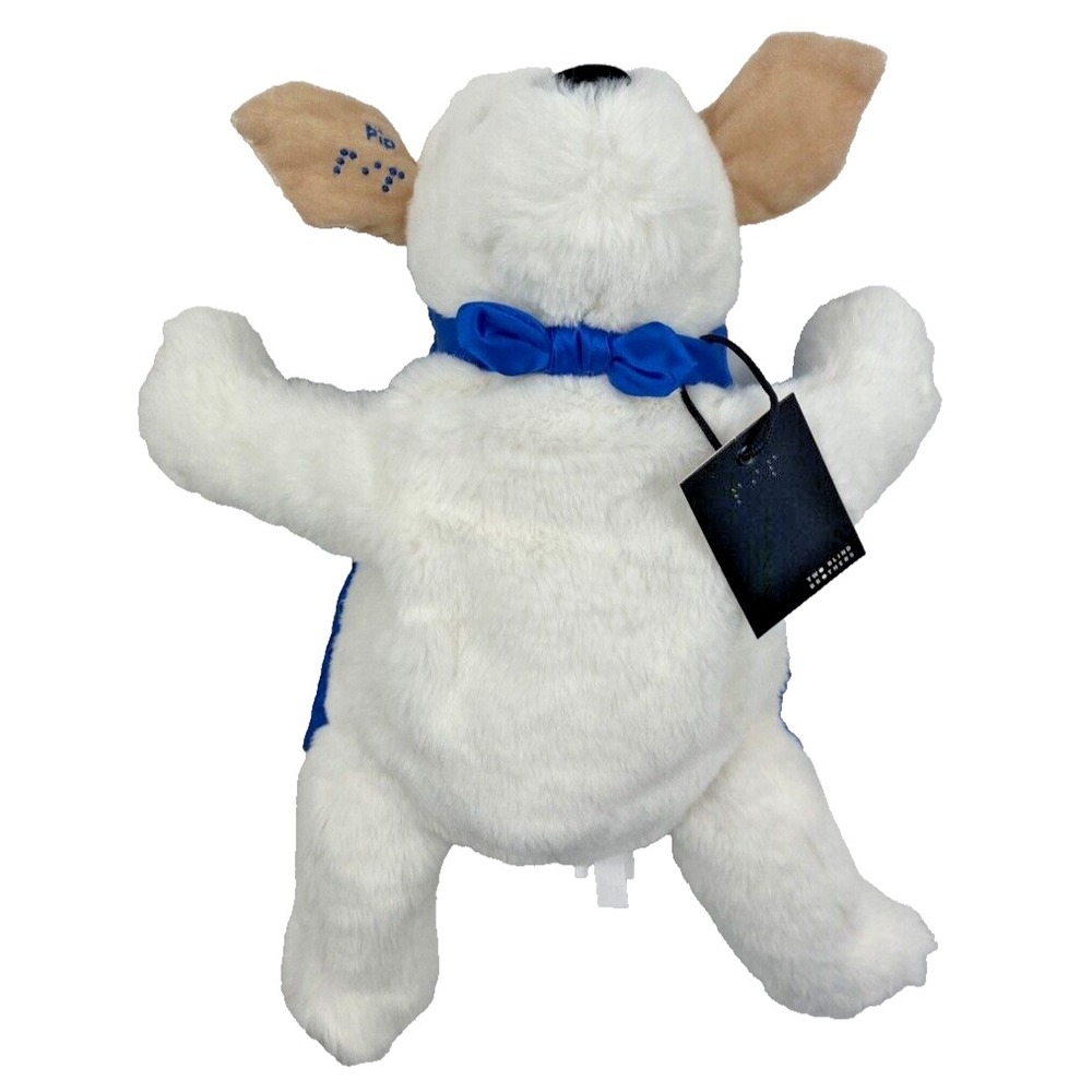 White Plush Super Soft Puppy NEW with TAGS Tactile Braille Inside Ear 16"x8"x6" - Picture 7 of 15